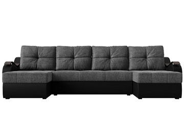П-образный диван Меркурий П, Серый/черный (рогожка/экокожа) в Нижнем Новгороде - предосмотр 1