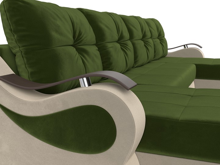 П-образный диван Меркурий П, Зеленый/бежевый (вельвет) в Нижнем Новгороде - изображение 3