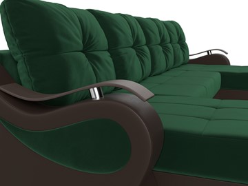 П-образный диван Меркурий П, Зеленый\Коричневый (Велюр\Экокожа) в Нижнем Новгороде - предосмотр 4