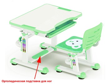 Растущая парта и стул Mealux BD-08 Teddy, green, зеленая в Нижнем Новгороде