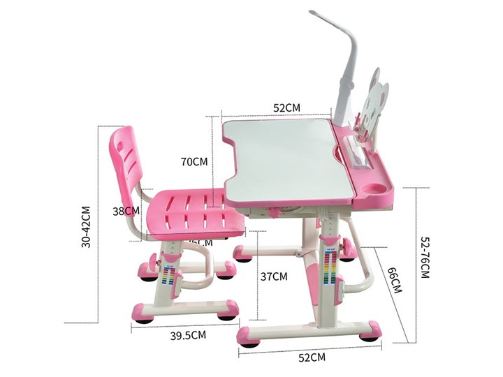 Растущий стол и стул Mealux EVO BD-04 Teddy New XL, с лампой, WP+Led, розовая в Нижнем Новгороде - изображение 2