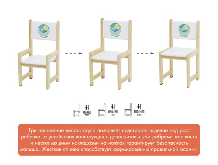 Комплект растущей детской мебели POLINI Kids ECO 400 SM 68Х55 Белый / Натуральный в Нижнем Новгороде - изображение 8