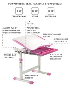 Комплект растущей мебели SET Holto-2А розовый в Нижнем Новгороде - предосмотр 6